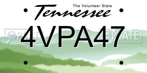 4VPA47 Tennessee License Plate