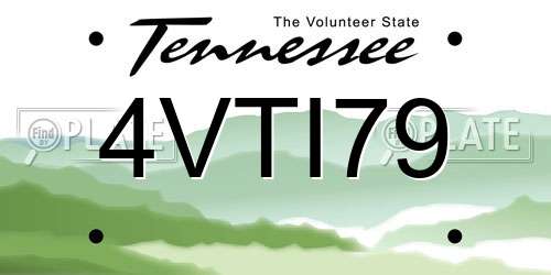 4VTI79 Tennessee License Plate