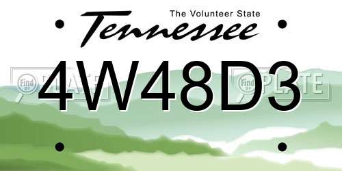 4W48D3 Tennessee License Plate