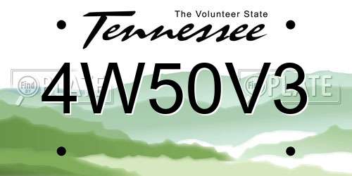 4W50V3 Tennessee License Plate