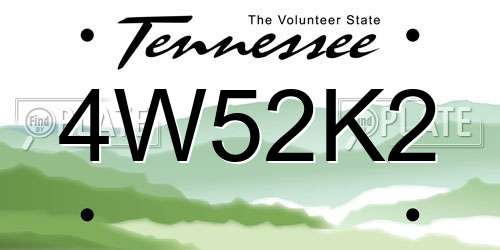 4W52K2 Tennessee License Plate