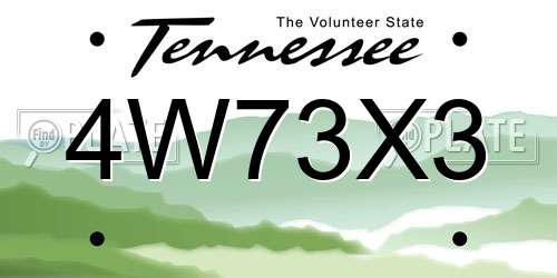 4W73X3 Tennessee License Plate