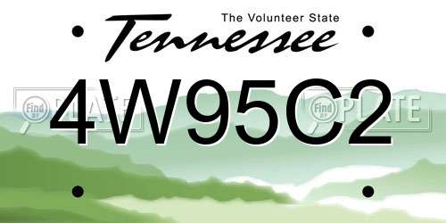 4W95C2 Tennessee License Plate
