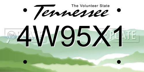 4W95X1 Tennessee License Plate