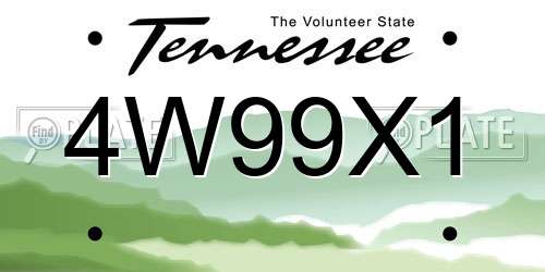 4W99X1 Tennessee License Plate