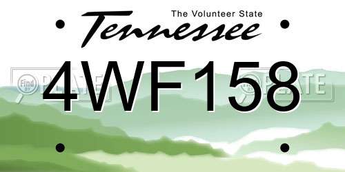 4WF158 Tennessee License Plate
