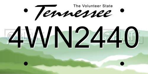 4WN2440 Tennessee License Plate