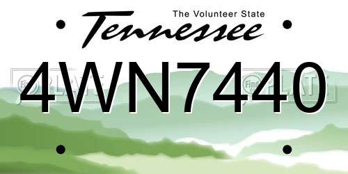 4WN7440 Tennessee License Plate