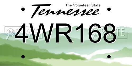 4WR168 Tennessee License Plate
