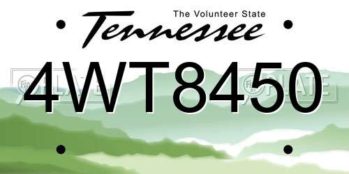 4WT8450 Tennessee License Plate