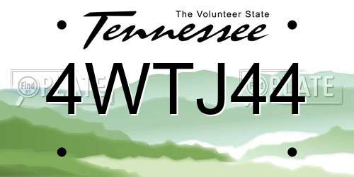 4WTJ44 Tennessee License Plate