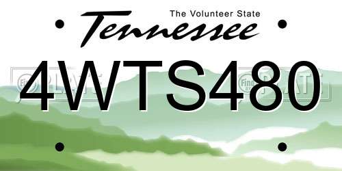 4WTS480 Tennessee License Plate