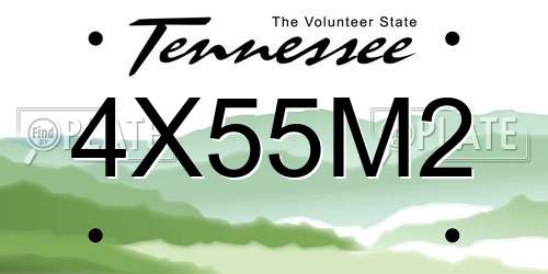 4X55M2 Tennessee License Plate