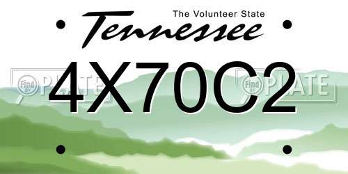4X70C2 Tennessee License Plate