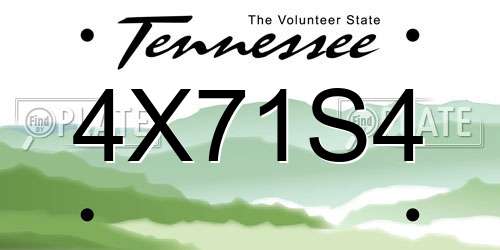 4X71S4 Tennessee License Plate