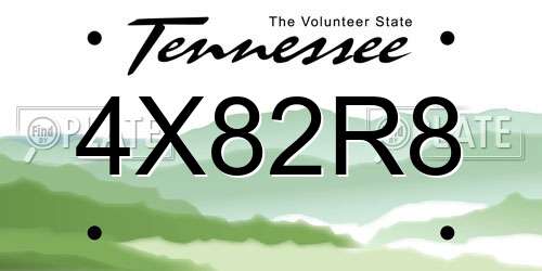 4X82R8 Tennessee License Plate
