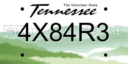 4X84R3 Tennessee License Plate