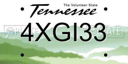 4XGI33 Tennessee License Plate