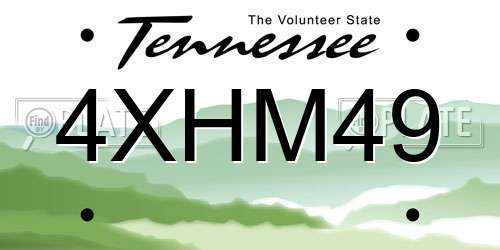 4XHM49 Tennessee License Plate