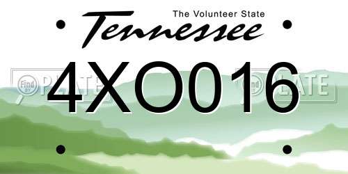 4XO016 Tennessee License Plate