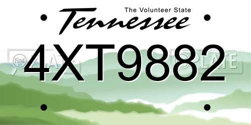 4XT9882 Tennessee License Plate