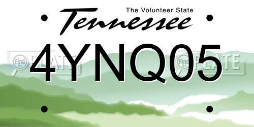 4YNQ05 Tennessee License Plate