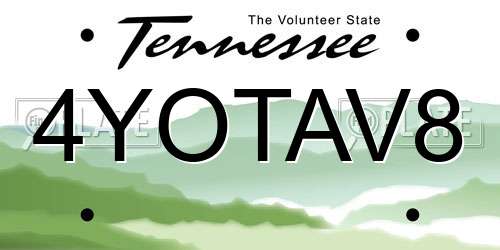 4YOTAV8 Tennessee License Plate