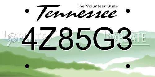 4Z85G3 Tennessee License Plate