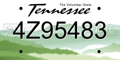 4Z95483 Tennessee License Plate