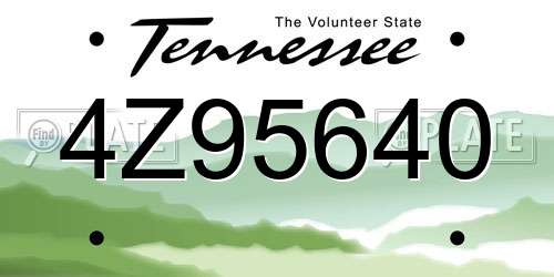 4Z95640 Tennessee License Plate