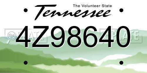 4Z98640 Tennessee License Plate