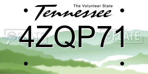 4ZQP71 Tennessee License Plate
