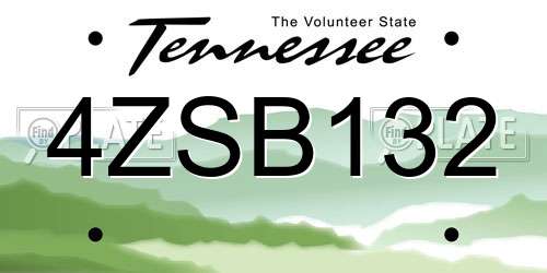 4ZSB132 Tennessee License Plate