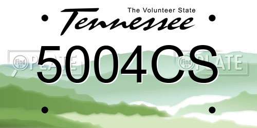 5004CS Tennessee License Plate