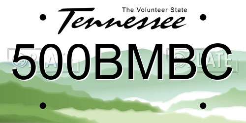 500BMBC Tennessee License Plate