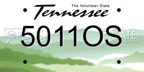 5011OS Tennessee License Plate