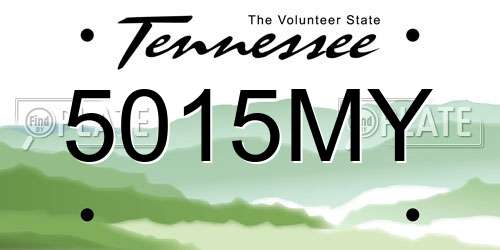 5015MY Tennessee License Plate