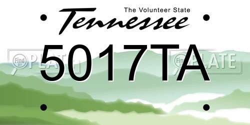 5017TA Tennessee License Plate