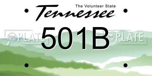 501B Tennessee License Plate
