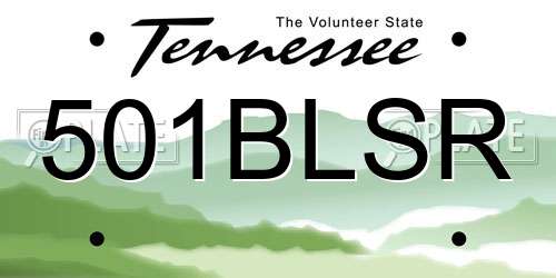 501BLSR Tennessee License Plate