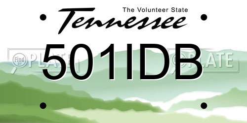 501IDB Tennessee License Plate