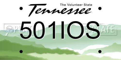501IOS Tennessee License Plate