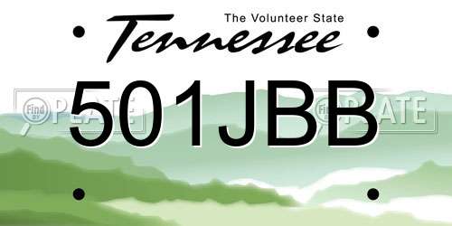 501JBB Tennessee License Plate