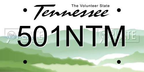 501NTM Tennessee License Plate