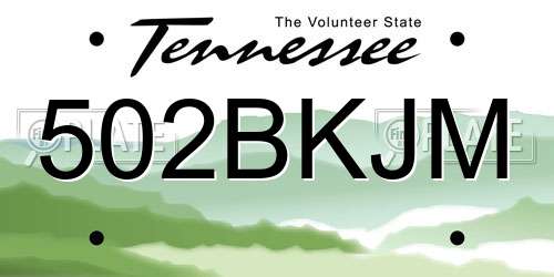 502BKJM Tennessee License Plate