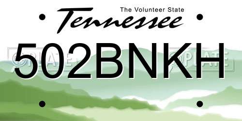 502BNKH Tennessee License Plate