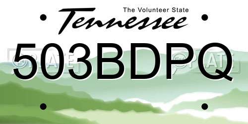503BDPQ Tennessee License Plate