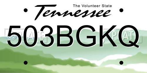 503BGKQ Tennessee License Plate