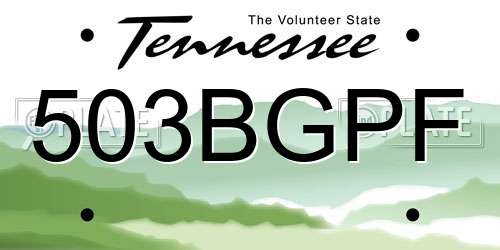 503BGPF Tennessee License Plate