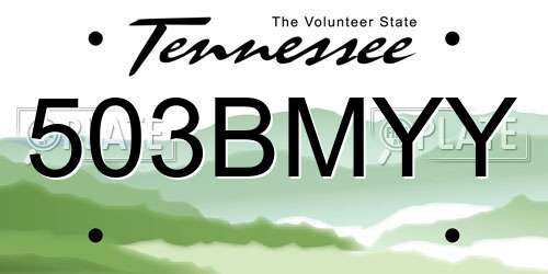 503BMYY Tennessee License Plate